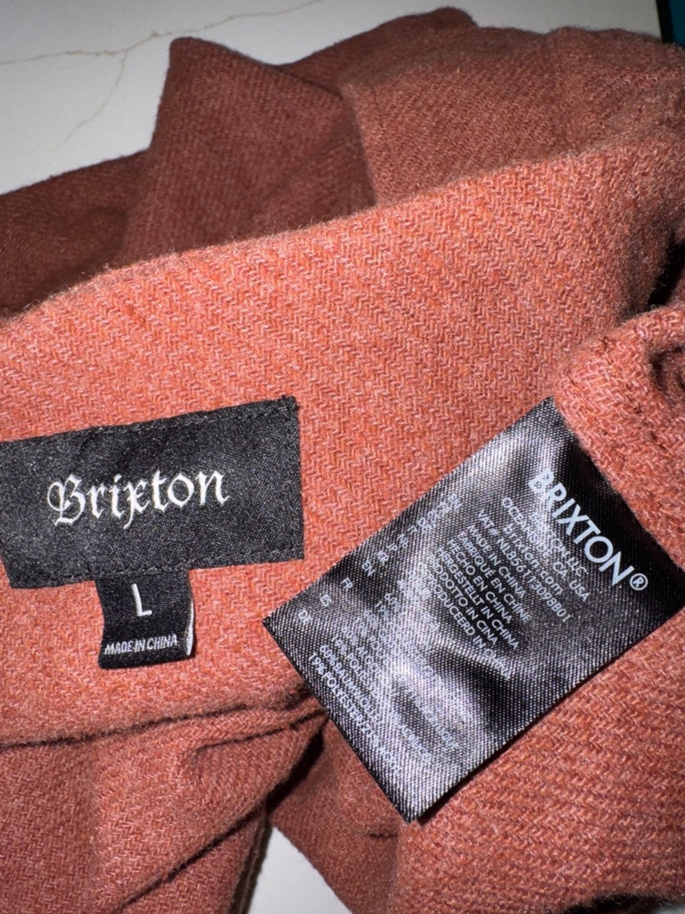 Brixton Rust Orange Button-Front Shacket with Chest Pockets - Picture 14 of 14